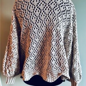 Jessica Simpson Cream Crochet Poncho